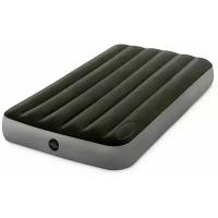 Матрас флок INTEX DURA-BEAM DOWNY AIRBED, 64761, 99х191х25см со встроенным ножным насосом