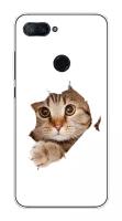 Силиконовый чехол на Xiaomi Mi 8 Lite (Youth Edition) / Сяоми Ми 8 Лайт (Юс Эдишн) Кот и бумага