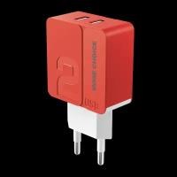 Сетевое зарядное устройство 2USB 2.4A More choice NC46 Red