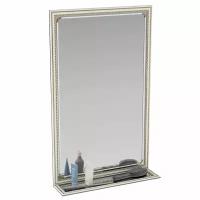 Зеркало с полочкой 121П белая косичка, ШхВ 50х80 см., с полкой, зеркала для офиса, прихожих и ванных комнат