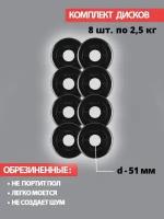 Набор дисков MB Barbell Atlet 2.5 кг 8 шт. черный