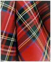 Ткань костюмная Шотландка красная