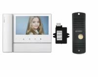 Комплект видеодомофона и вызывной панели COMMAX CDV-70N2 (Белый) / AVC 305 (Черная) + Модуль VZ Для координатного подъездного домофона