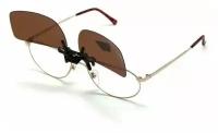 Клипоны (накладки) на очки поляризационные, коричневые