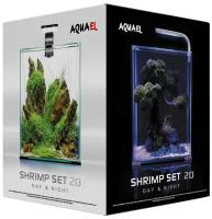 Aквариум AQUAEL SHRIMP SET DAY & NIGHT 20 черный (19 л) куб