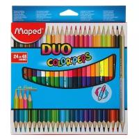 Maped Карандаши трёхгранные двухсторонние 48 цветов - 24 штуки, Maped Color Peps, европодвес