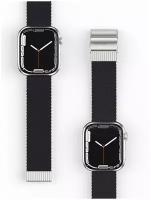 Ремешок для Apple Watch 41mm Amazingthing Weave Black,сменный тканевый браслет для умных часов Эпл Вотч,плетёный для наручных часов Watch 3/4/5/SE/6