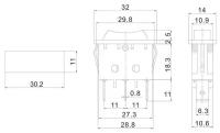 Выключатель клавишн. 250В 10А (3с) "ON-OFF-ON" черн. с нейтралью (RWB-411; SC-791) Rexant 36-2220