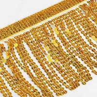 Арт Узор Тесьма с пайетками «Бахрома», с голографией, d = 6 мм, 17 ± 1 см, 4,5 ± 0,5 м, цвет золотой