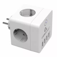 Сетевой фильтр Gembird Cablexpert Cube 4 Sockets 4хUSB White CUBE-4-U4-W