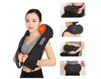 Роликовый массажер для шеи, спины и плеч с инфракрасным прогревом Massager of Neck Kneading (черный)