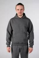 Магазин Толстовок - Dark Grey Hoodie Man Classic Мужская темно-серая толстовка худи классическая 320гр/м.кв (цвет антрацит), 2XL-54-Unisex-(Мужской)