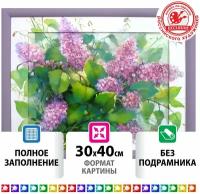 Картина стразами (алмазная мозаика) 30*40 см, остров сокровищ "Сирень", без подрамника, 662571