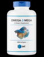 Omega-3 MEGA + Vitamin E (омега, рыбий жир, жирные кислоты, витамин Е) 300 капсул, SNT