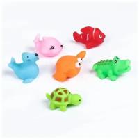Набор игрушек для игры в ванне «Морские животные», 6 штук, для детей и малышей от 3 лет, цвет микс