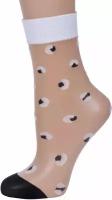 Телесные женские тонкие прозрачные носки с рисунком Fiore 1148/g pop up 15 den