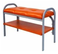Скамейка с полкой для обуви Практик-7 red&black оранжевый кожзам