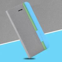 Чехол-книжка MyPads для iPhone 5 / 5S/ SE/ 5SE (Айфон 5/ 5С/ 5СЕ) водоотталкивающий с мульти-подставкой на жесткой металлической основе голубой