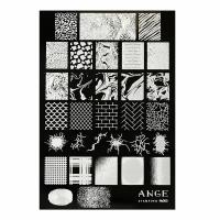 Пластина для стемпинга ANGE №005 "Текстуры" узоры для маникюра, декора и дизайна ногтей, шкура животных и геометрия