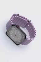 Силиконовый ремешок/браслет для Apple Watch 42/44/45/49 мм, series 1-8, размер S/M, Lilac/Сиреневый (Ребристый)