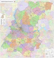 Настенная карта Нижегородской области 140 х 130 см (на баннере)