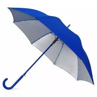 Зонт-трость "Silver Color" полуавтомат, цвет синий/серебристый