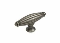 Ручка мебельная кнопка DEMURE, длина - 66 мм, цвет -BAZ - Чернёный старинный цинк, материал-цинк-алюминий, RC021BAZ