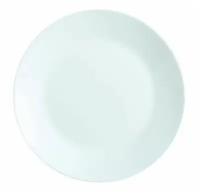 Тарелка обеденная, стекло, 25 см, круглая, Zelie, L4119, белая