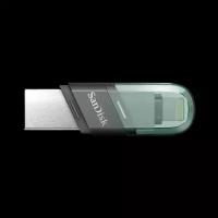 USB флешки SANDISK Флеш Диск Sandisk 256Gb iXpand Flip SDIX90N-256G-GN6NE USB3.1 зеленый/серебристый