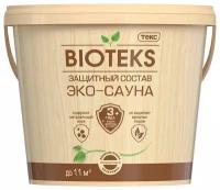 Защитный состав Bioteks Эко-сауна, полуматовый, бесцветный, 0,9 л