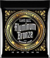 Струны для акустической гитары "Aluminum Bronze", Средне-лёгкая толщина(12-54), Ernie Ball