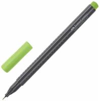 Ручка капиллярная FABER-CASTELL "Grip Finepen", светло-зеленая, трехгранная, корпус черный, 0,4 мм, 151666