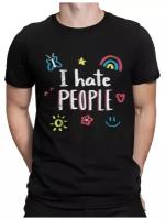 Футболка DS Apparel I Hate People Мужская Черная XL