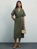 Zarina Платье-рубашка из вискозы, цвет Хаки/оливковый, размер L (RU 48), 4225007507-13
