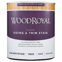 Укрывная пропитка фасадная Wood Royal на акриловой основе для наружных работ, 0,946 литра, Ultra White