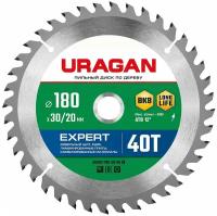 URAGAN Expert 180х30/20мм 40Т, диск пильный по дереву