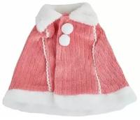 Верхняя одежда для кукол пупса ростом 35 - 42 см, розовая накидка с мехом, GCM18-30