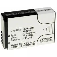 Аккумулятор iBatt iB-U1-F135 820mAh для Canon EOS M, EOS 100D, EOS M2, EOS Rebel SL1