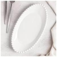 Блюдо керамическое овальное «Классика», 27,5?14?4 см, цвет белый