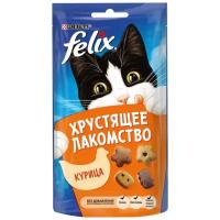 Лакомство для кошек Felix Хрустящее лакомство со вкусом курицы, 60 г