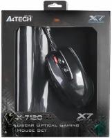 A4Tech X-7120 черный оптическая (2000dpi) USB2.0 (7but) X-710BK+X7-200MP