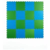 Мягкий пол универсальный Сине-зеленый 25*25 см, 16 деталей
