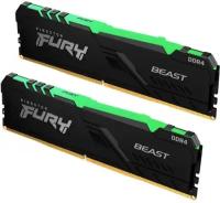 Оперативная память Kingston DDR4 16Gb (2x8Gb) 3733 MHz pc-29866 FURY Beast Black RGB (KF437C19BBAK2/16)