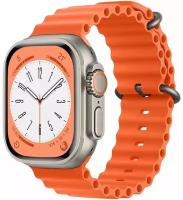 Ремешок Ocean Band для Apple Watch ULTRA 49mm, Series 1-8, SE, 42/44/45/49mm, оранжевый (orange), рифленый