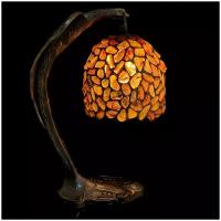 Настольная лампа из янтаря и бронзы "Орел"