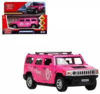 Машина Технопарк металл, Hummer H2 Спорт, 12 см, открываются двери и багажник, инерция, розовый (HUM2-12SRT-PK)