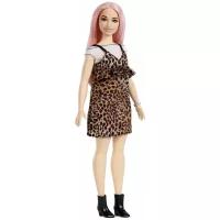 Кукла Barbie Игра с модой, 29 см, FBR37 розовые волосы леопардовое платье