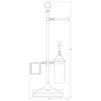 Стойка с 3-мя аксессуарами для туалета 80 cm (фарфор; античная медь) (3SC) STI 634