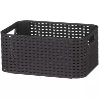 Корзина для хранения CURVER Rattan Style Box S, 28.5х19.4х13 см, темно-коричневый