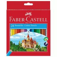 Карандаши Faber-Castell "Eco Замок", 24цв., заточен., картон, европодвес, с точилкой Faber-Castell 147884